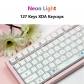 104+23 Neon Light PBT Dye-subbed XDA Keycap Set for Mechanical Keyboard English / Thai / Japanese / Russian / Arabic / French / German / Spanish